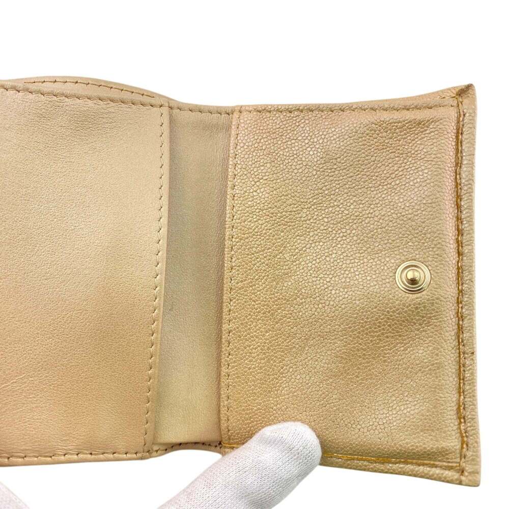 CHANEL Authentic Cream Caviar Leather Wallet - Picture 11 of 14